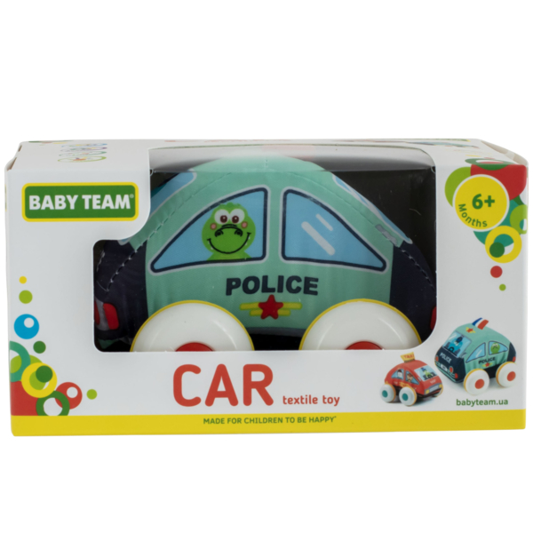 Игрушка текстильная Baby Team Машинка Полиция (8420) - Pampik - 3