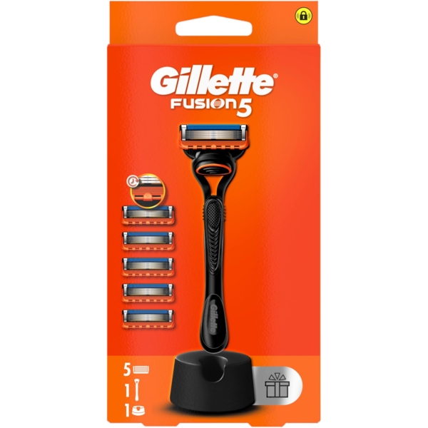 Станок для гоління чоловічий Gillette Fusion5 з 5 змінними картриджами + підставка - Pampik - 2