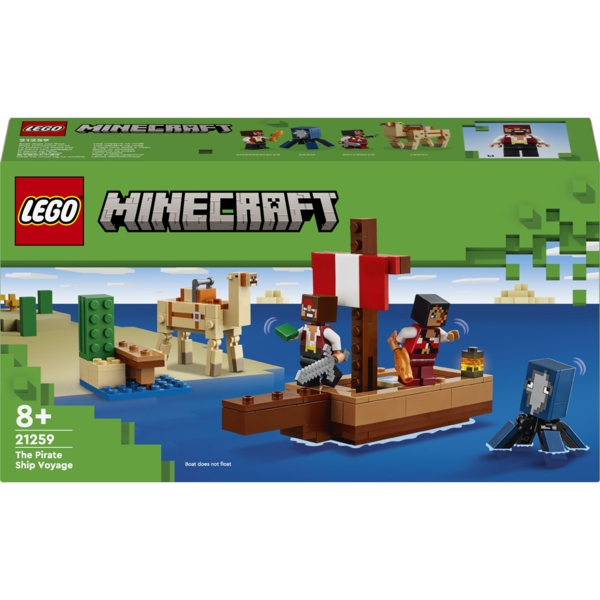 Конструктор LEGO Minecraft Подорож на піратському кораблі, 166 деталей (21259) - Pampik