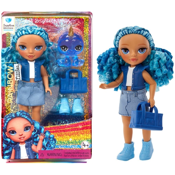Лялька Rainbow High Littles Sapphire Bradshaw з аксесуарами, 15 см (531197) - Pampik