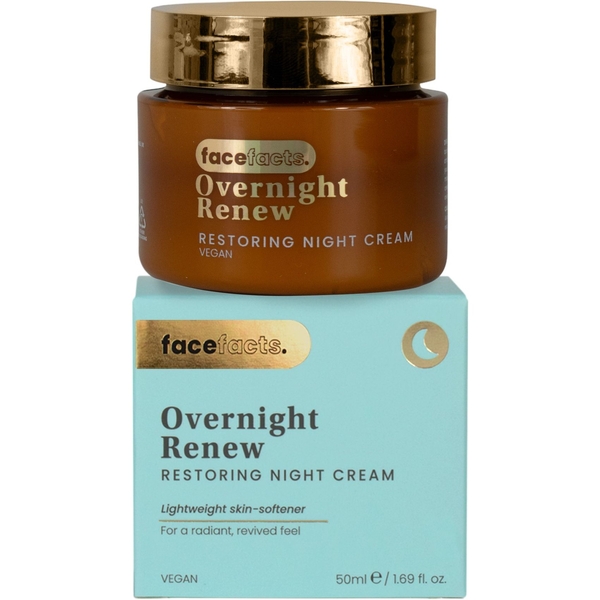 Нічний крем для обличчя Face Facts Overnight renew Відновлюючий 50 мл - Pampik