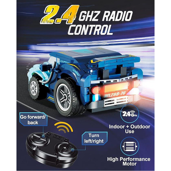 Машинка-конструктор на дистанційному керуванні Wise Block Гоночне авто міні 269 деталей (EU389101) - Pampik - 7