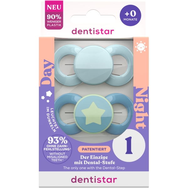 Пустышка ортодонтичная Dentistar для мальчика, 0-6 месяцев, 2 шт. (3960000) - Pampik - 2