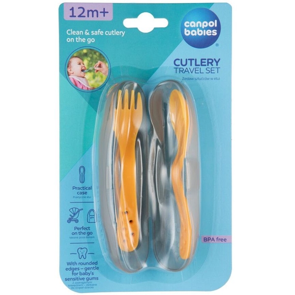 Набір столових приборів Canpol babies в футлярі, жовтий (74/019_yel) - Pampik - 4