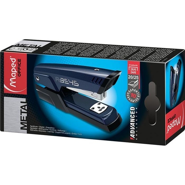 Степлер настільний Maped Advanced Metal №24/6, 26/6, 25 аркушів синій металік (MP.354512) - Pampik - 4