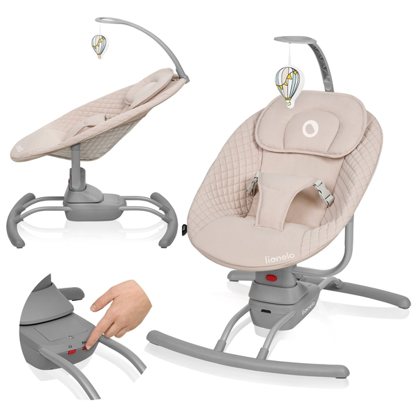Крісло-гойдалка Lionelo Rio Beige Latte, бежевий - Pampik - 5
