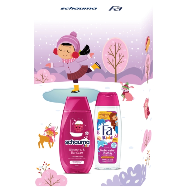Набор Fa & Schauma Kids girl. For Children's Hair & Skin Шампунь 250 мл + Гель для душа 250 мл - Pampik - 2