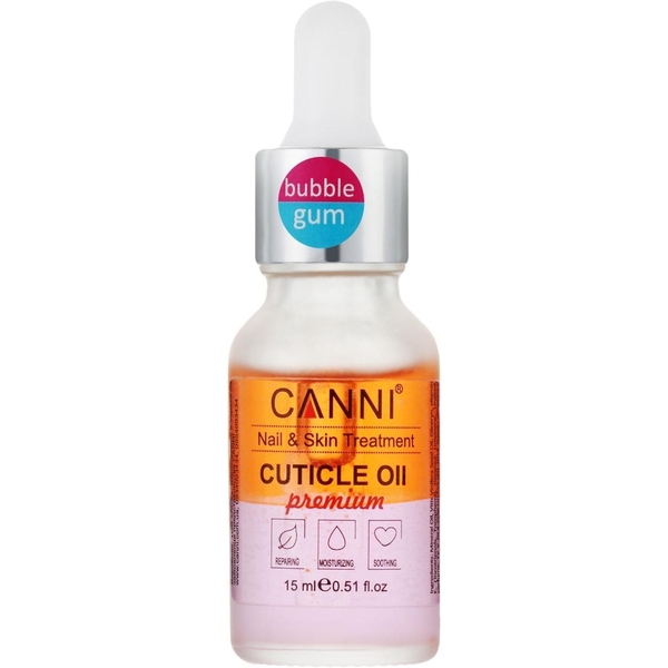 Олійка для кутикули Canni Premium Cuticle Oil двофазна BubbleGum 15 мл - Pampik