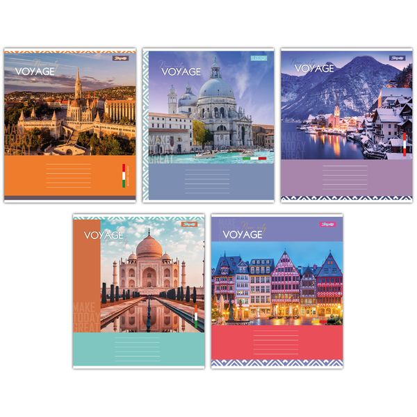 Набір зошитів 1 Вересня New city voyage А5, в лінію, 96 аркушів, 5 шт. (767422) - Pampik