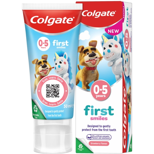 Дитяча зубна паста Colgate First Smiles, для дітей 0-5 років, 50 мл - Pampik - 7