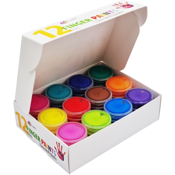 Набор пальчиковых красок ArtCraft 12 цвета по 20 мл (5025-AC) - Pampik - 2