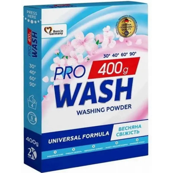 Пральний порошок ProWash Universal Весняна свіжість, 400 г - Pampik