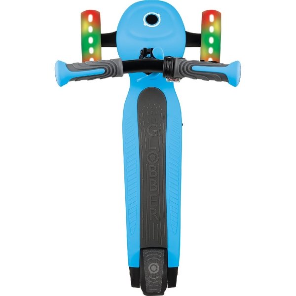 Электросамокат Globber E-Motion 4, 3-колесный с подсветкой, до 50 кг, голубой (755-101) - Pampik - 6