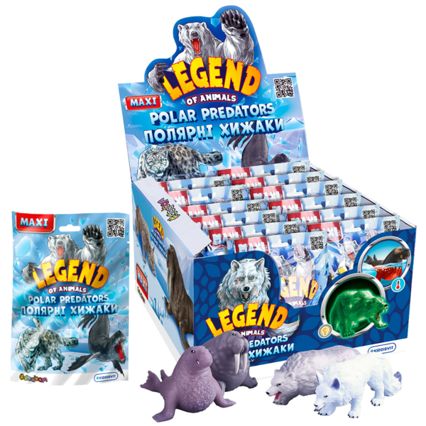 Стретч-іграшка #sbabam Legend of animals Максі Полярні хижаки в дисплеї 12 шт. (102/CN22-CDU) - Pampik