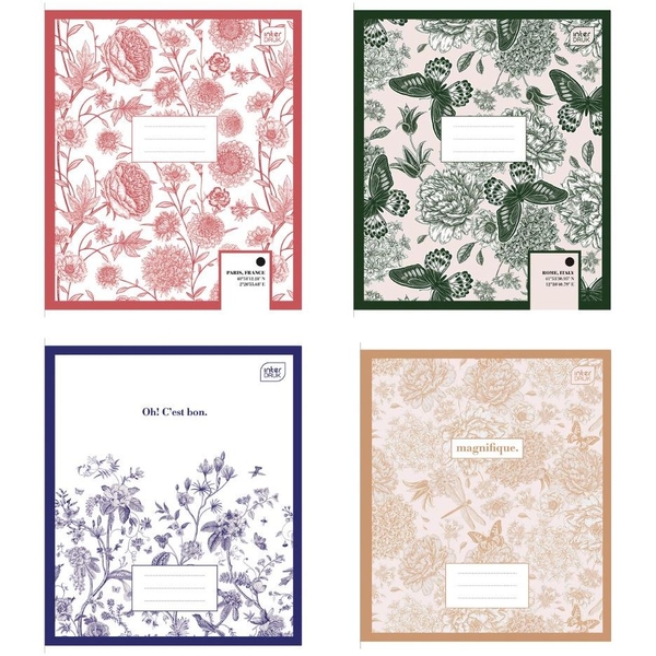 Набор тетрадей ученических Interdruk Premium Botanique 2 А5, в клетку, 48 листов, 4 шт. (354488-4) - Pampik - 5