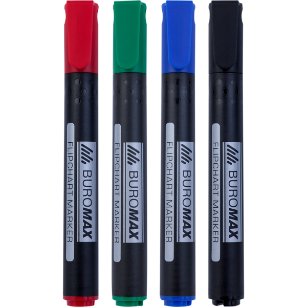 Набір маркерів Buromax для фліпчартів 4 шт. (BM.8810-94) - Pampik