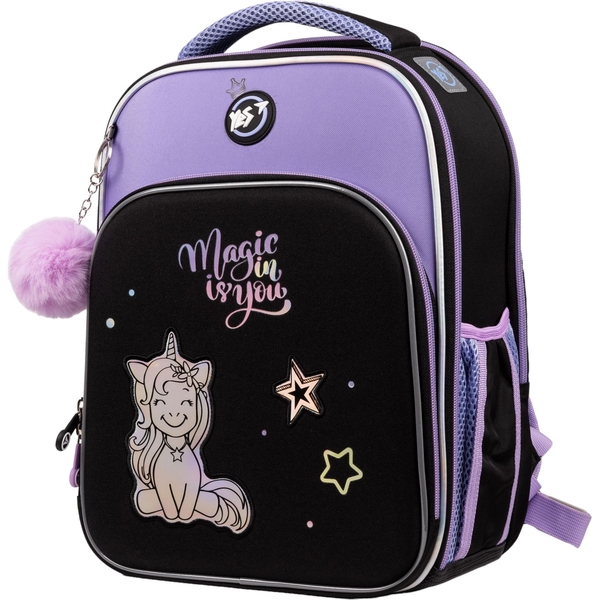 Рюкзак Yes Magic Unicorn S-78 каркасный, черный с фиолетовым (559563) - Pampik