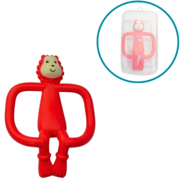 Прорезыватель для зубов Lindo Человечек, красный (DK 05ч) - Pampik