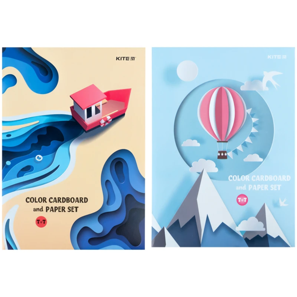 Набір паперу та картону Kite, A4, 7+7 шт. (K24-1256) - Pampik - 8