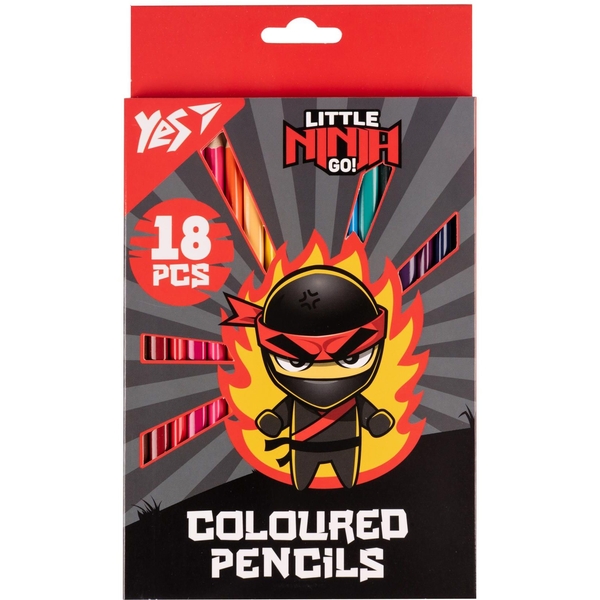 Карандаши цветные Yes Ninja, 18 шт. (290737) - Pampik