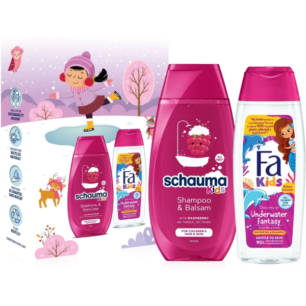 Набор Fa & Schauma Kids girl. For Children's Hair & Skin Шампунь 250 мл + Гель для душа 250 мл - Pampik