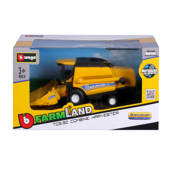 Автомодель Bburago Зернозбиральний комбайн New Holland TC5.90 з кукурузною жаткою - Pampik - 7