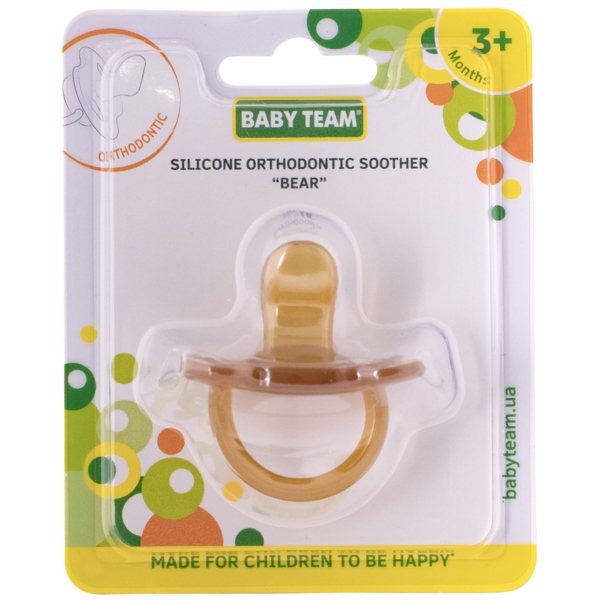 Силіконова ортодонтична пустушка Baby Team Ведмедик (3051) - Pampik - 3