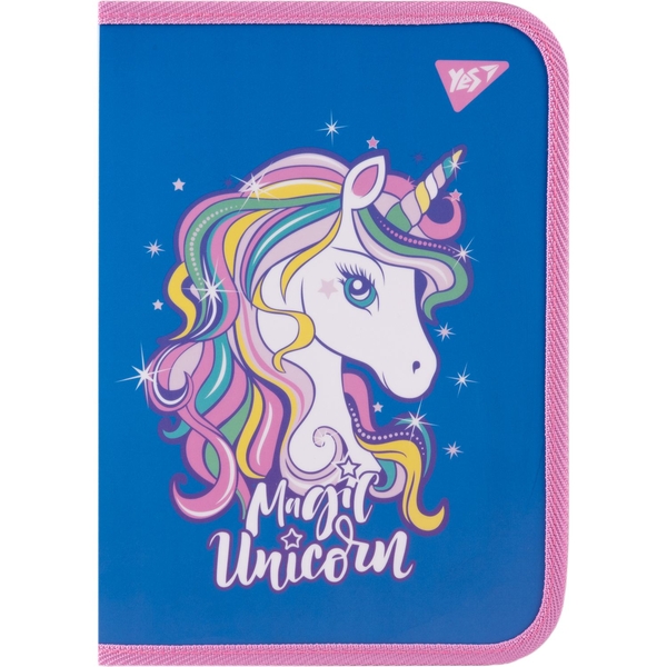 Папка для тетрадей YES Glamour пластиковая на молнии, В5, синяя (492206) - Pampik