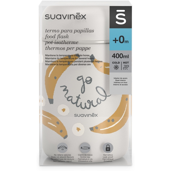 Термос для їжі Suavinex Go natural жовтий банан 400 мл, бежевий (401504) - Pampik - 3