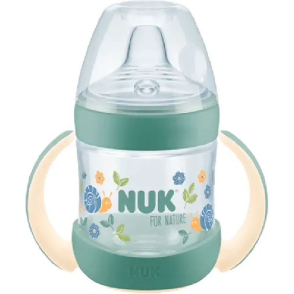 Бутылочка с ручками NukFor Nature силикон 150 мл зеленая (3952721) - Pampik