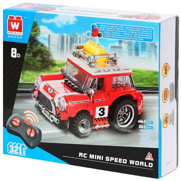 Машинка-конструктор на дистанционном управлении Wise Block Ретро авто мини 321 деталь (EU389104) - Pampik - 5