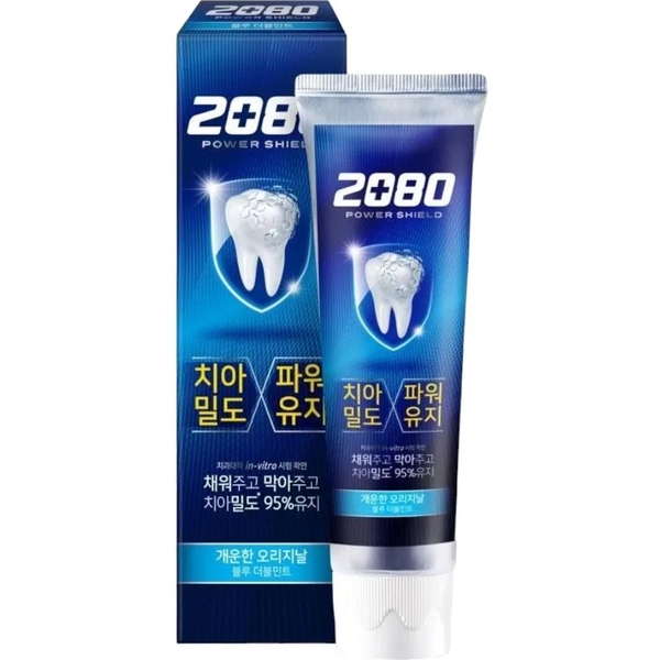 Зубная паста 2080 Power Shield Blue Double Mint с экстрактом мяты 120 мл - Pampik