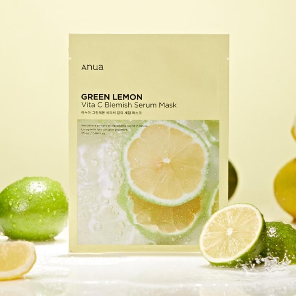 Осветляющая тканевая маска Anua Green Lemon Vita C Blemish Serum Mask 25 мл (BT20532) - Pampik - 2