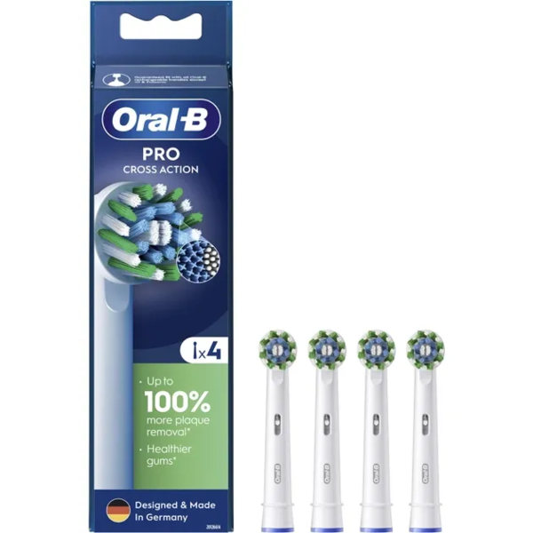 Насадки для электрической зубной щетки Oral-B Pro Cross Action, 4 шт., белый - Pampik