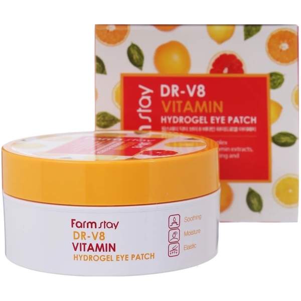 Патчи для глаз FarmStay DR-V8 Vitamin Hydrogel Eye Patch, 60 шт. - Pampik - 2