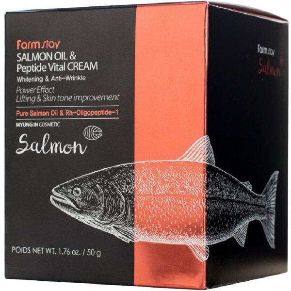 Крем для обличчя FarmStay Salmon Oil & Peptide Vital Cream 50 г - Pampik - 5