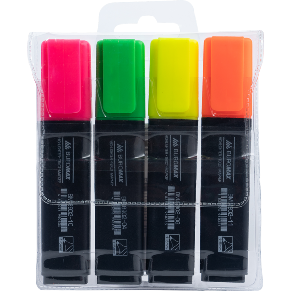 Набір текст-маркерів Buromax Jobmax 4 шт. (BM.8902-94) - Pampik