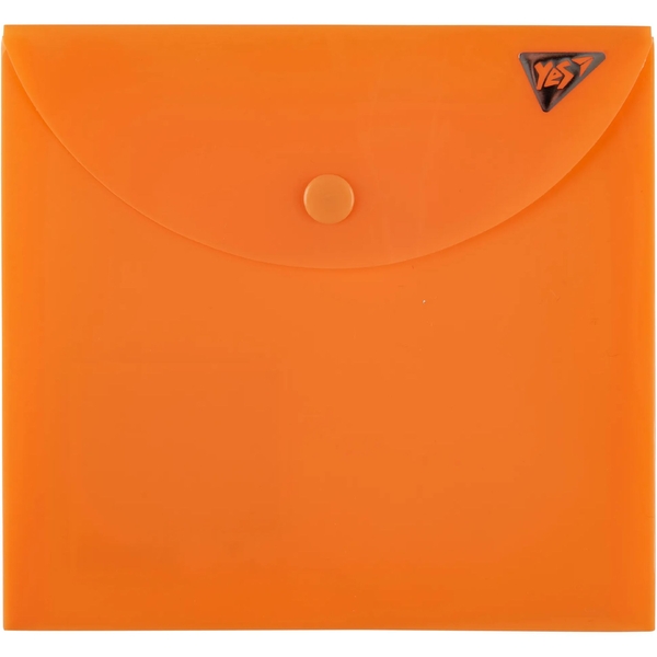 Папка-конверт Yes Fusion B6 на кнопке оранжевая (492276) - Pampik