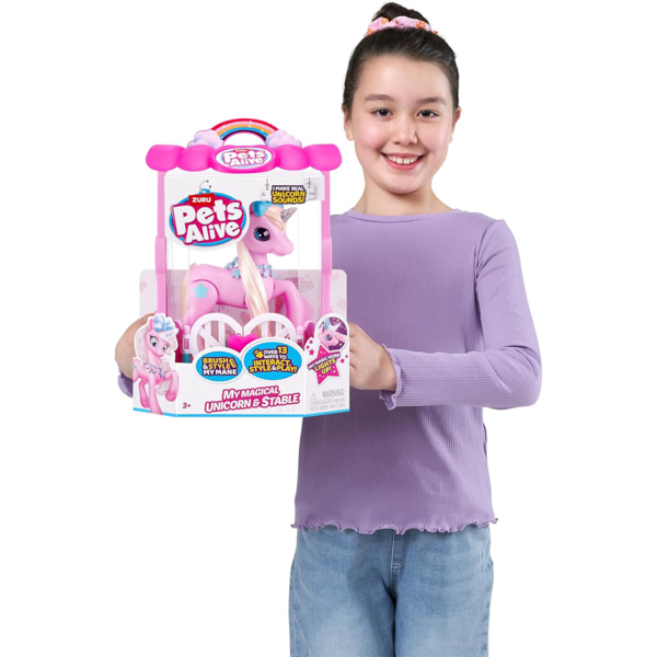 Інтерактивний ігровий набір Pets & Robo Alive Pet Shop Surprise S2 Чарівний єдиноріг у будиночку (9540) - Pampik - 7