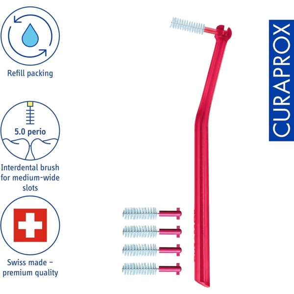 Набір міжзубних щіток Curaprox CPS 405, 5 шт. + тримач UHS 451 - Pampik - 4