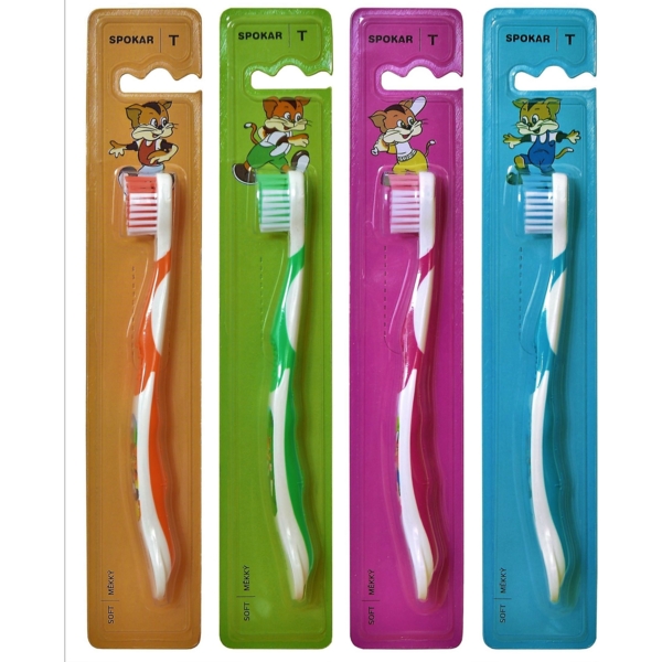 Дитяча зубна щітка Spokar 3434 T, м'яка, в асортименті - Pampik