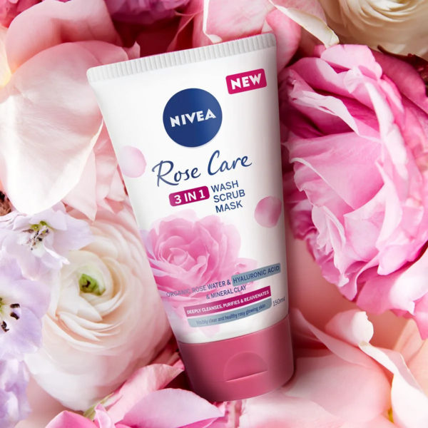 Гель скраб и маска для лица 3 в 1 Nivea Rose Care 3 в 1 150 мл - Pampik - 5