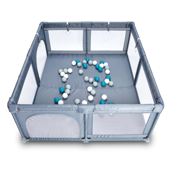 Манеж BabyGO Playpark с 48 шариками, синий - Pampik - 3