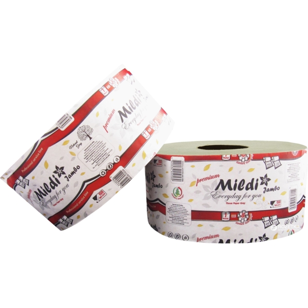 Туалетний папір Mildi Premium Jambo одношаровий, 125 метрів, 900 відривів, сірий - Pampik - 2
