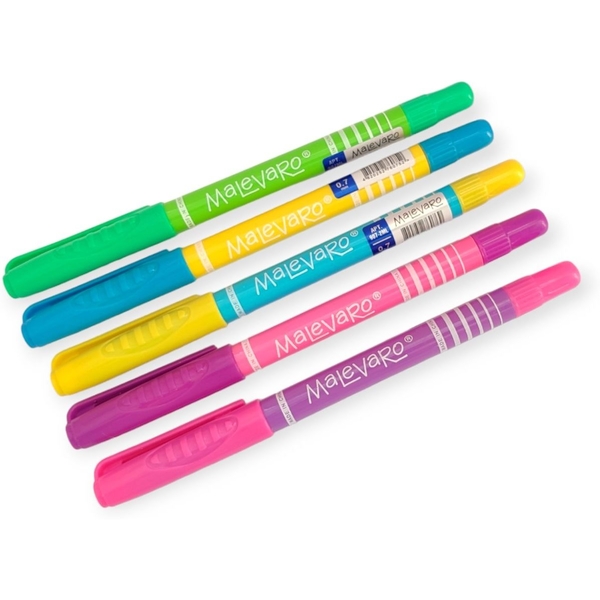 Набір ручок Malevaro Rainbow на масляній основі чорнила синього кольору 12 шт. (907ML) - Pampik