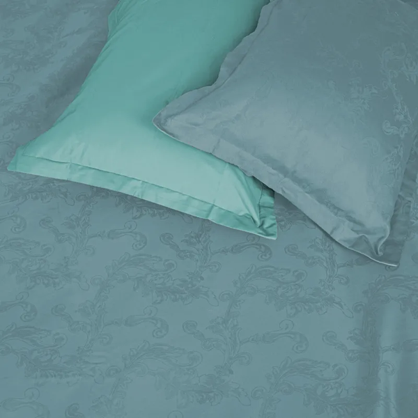 Простыня MirSon Сатин Жаккард 6041 Sofia 110х160 см мятная (2200009024269) - Pampik