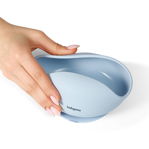 Мисочка силиконовая BabyOno с присоской, синий - Pampik - 3