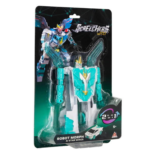 Робот-трансформер Screechers Wild! S5 Стар Вінгс білий з бірюзовим (EU686153) - Pampik - 6