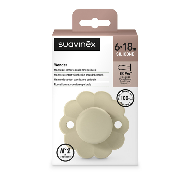 Пустушка фізіологічна Suavinex Wonder, силіконова, 6-18 місяців, світло-жовтийй (308382) - Pampik - 3