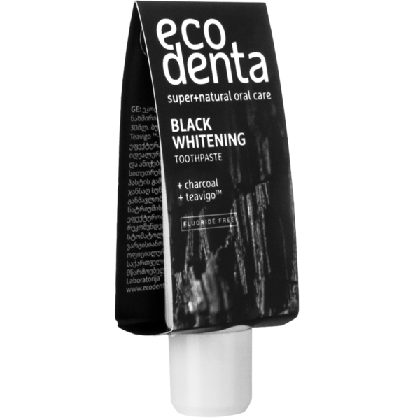 Зубна паста Ecodenta Black Whitening Mini, відбілююча з чорним вугіллям, 10 мл - Pampik - 2
